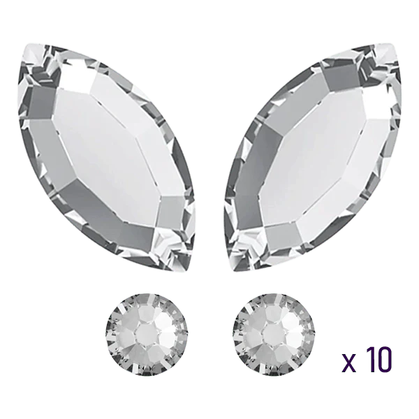Butterfly tooth gems Crystal Swarovski (10pcs)