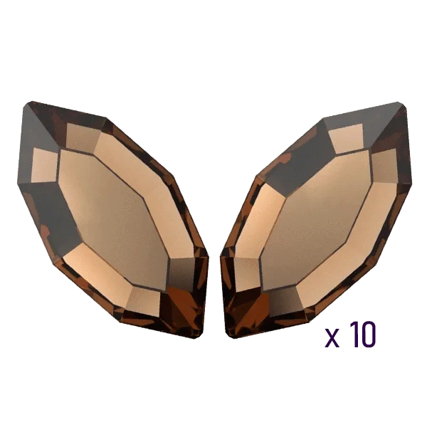 Swarovski Navette Smoked Topaz Tooth gems