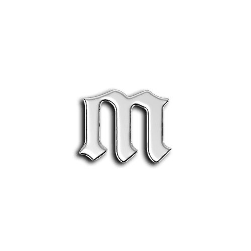 M alphabet letters teeth jewelry