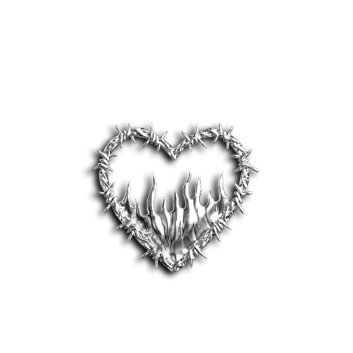 Tribal 26 heart flames barbed teeth jewelry