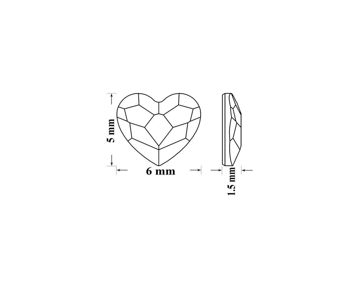 Swarovski Heart Crystal AB tooth gems