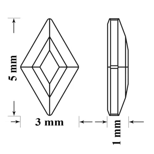 Swarovski Diamond Shape Crystal AB Tooth gems