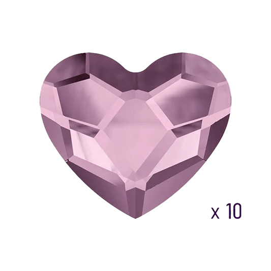 Swarovski  Heart Crystal antique pink tooth gems