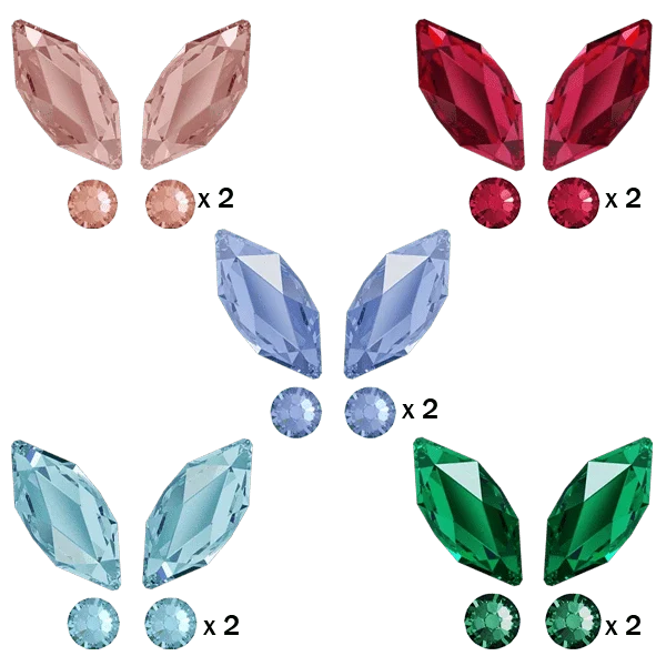 Butterfly Tooth Gems Pack Mix Colors