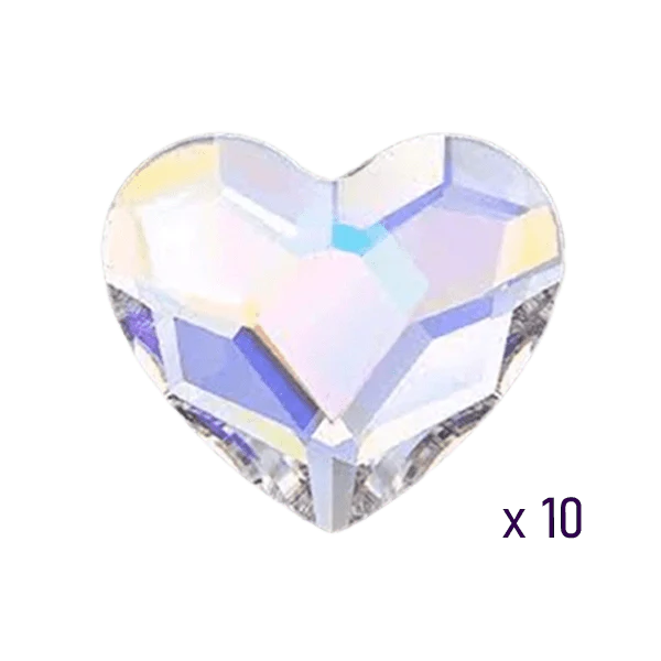 Swarovski Heart Crystal AB tooth gems