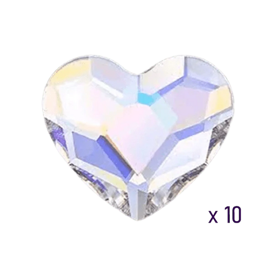 Swarovski Heart Crystal AB tooth gems