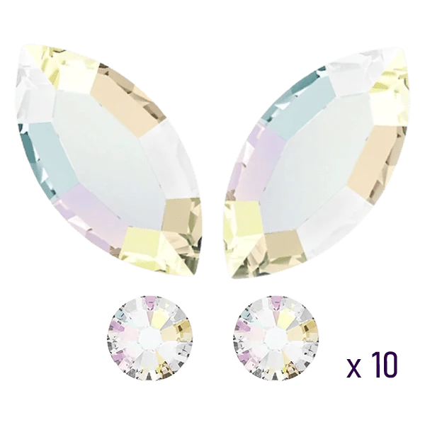 Butterfly tooth gems AB Swarovski (10pcs)