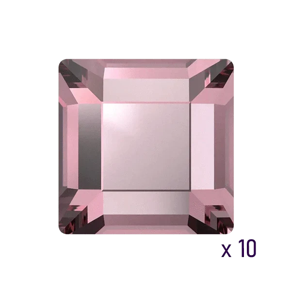 Swarovski Square Light Rose Tooth gems