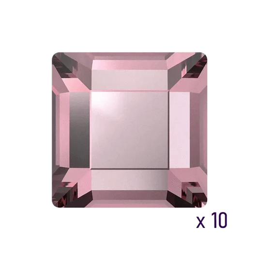 Swarovski Square Light Rose Tooth gems