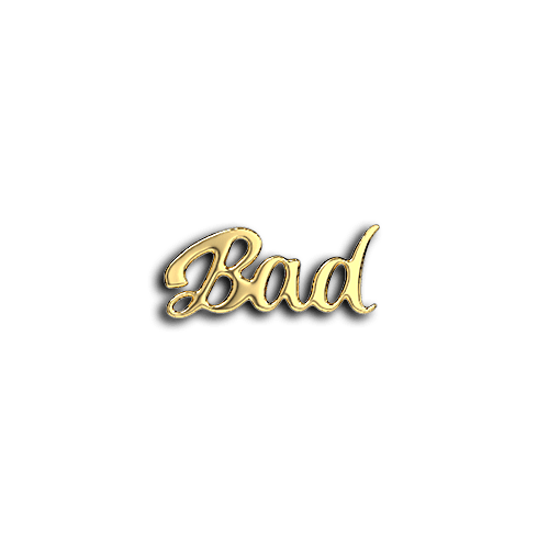 BAD letters teeth jewelry