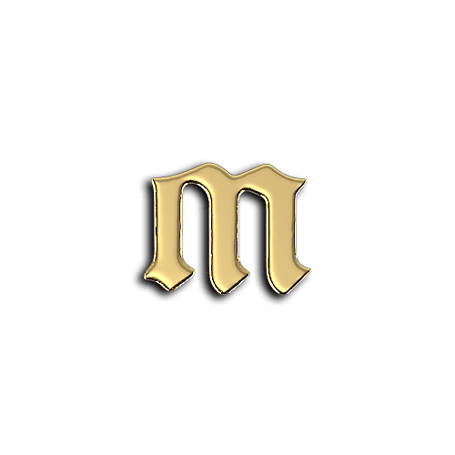 M alphabet letters teeth jewelry