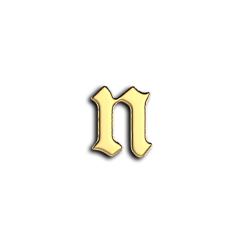 N alphabet letters teeth jewelry