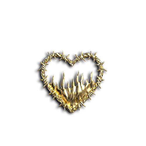 Tribal 26 heart flames barbed teeth jewelry