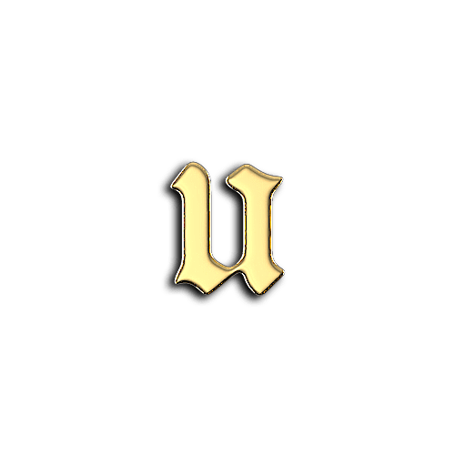 U alphabet letters teeth jewelry