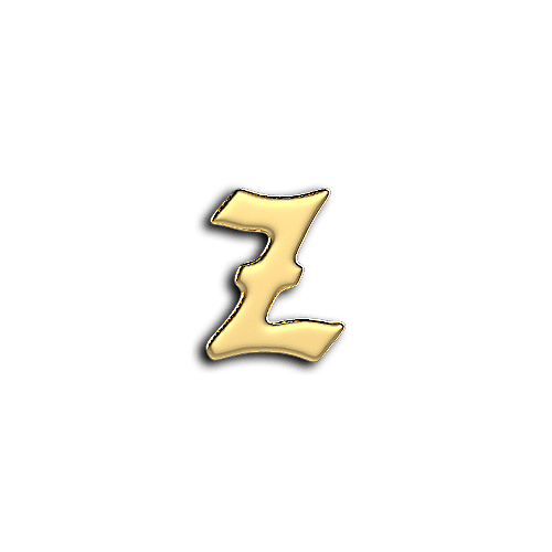 Z alphabet letters teeth jewelry