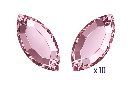Swarovski Navette Light Rose Tooth gems