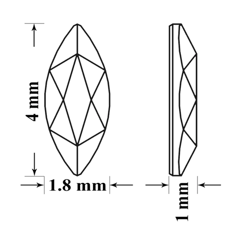 Swarovski Marquise Crystal AB Tooth gems